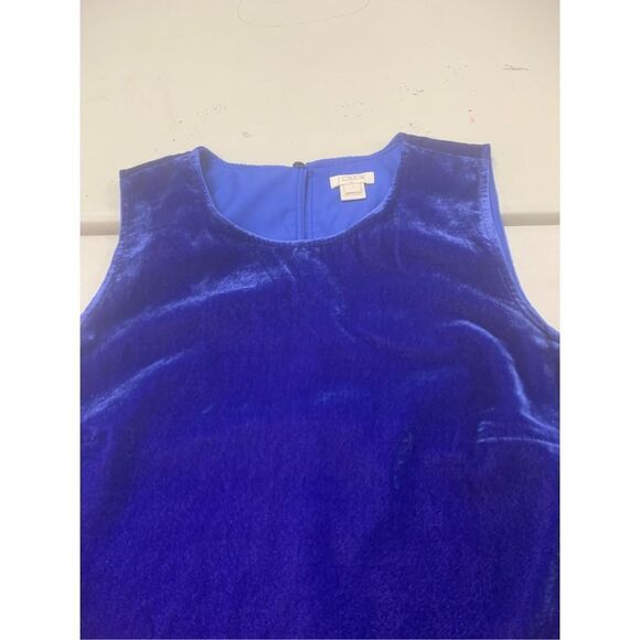 J Crew Blue Velvet Sleeveless Top - Picture 4 of 7